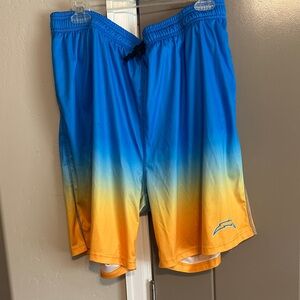 NFL Chargers Blue and Orange Board Shorts